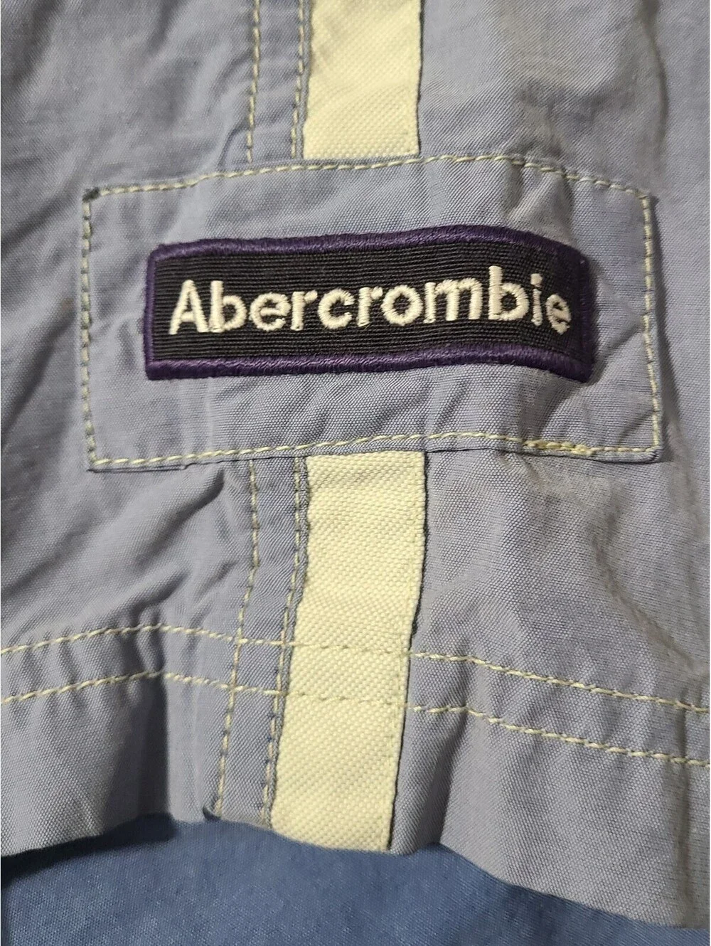 Abercrombie & Fitch Cargo Board Shorts Mens Size Large Blue Drawstring Swim Surf